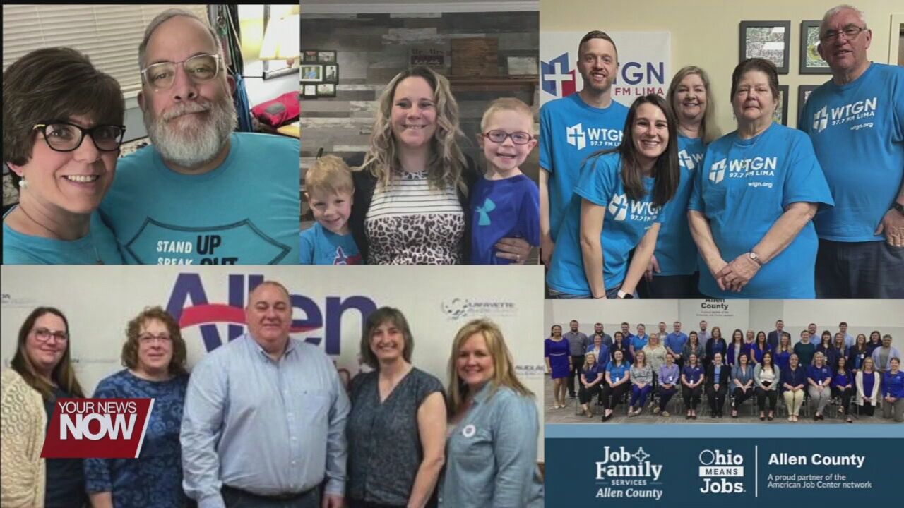 Blue was seen all around the Lima area as many "Wear Blue" day for the awareness of child abuse and neglect